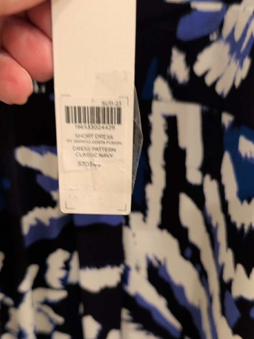 Chico's NWT Chico Size 4x Plus Black Blue White Floral-Abstract Sleeveless Dress - Picture 3 of 9